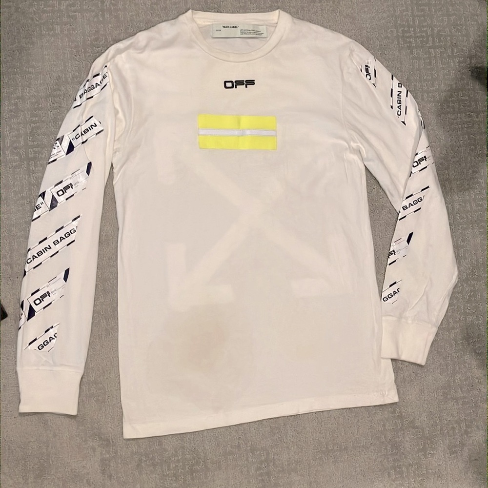 SALE! Off-White Virgil Abloh long-sleeve Tee, Respect the RIP of Mr. V, Size M